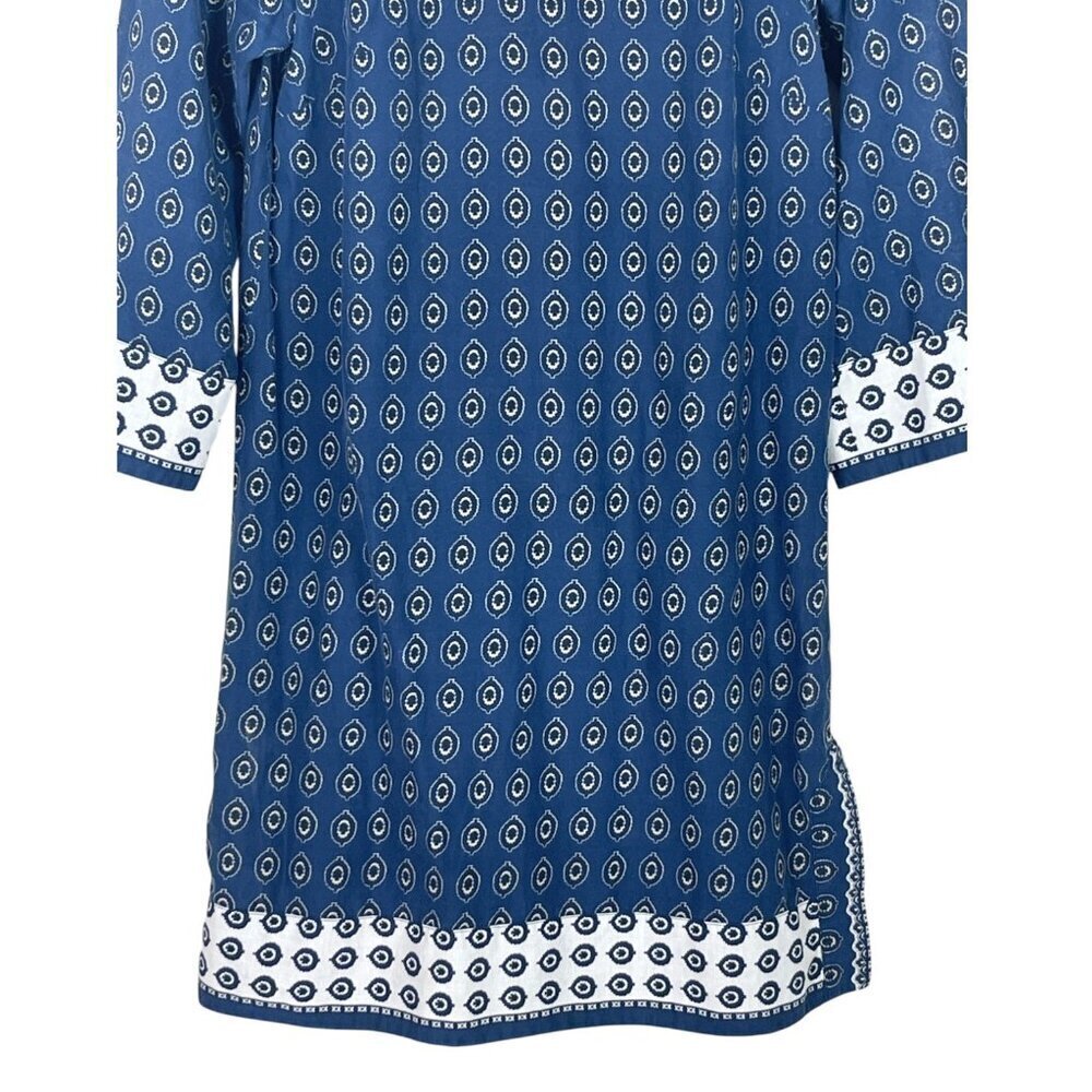JUICY COUTURE GEOMETRIC BLUE V-NECK SHIFT DRESS - Picture 7 of 11